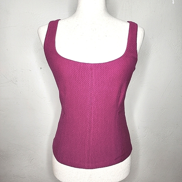 Maeve Anthropologie Pink and Black Tie Back Corset Style Tank Top Size Small - Picture 4 of 10